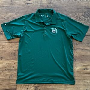 Antigua men’s Ohio University green polo, size large